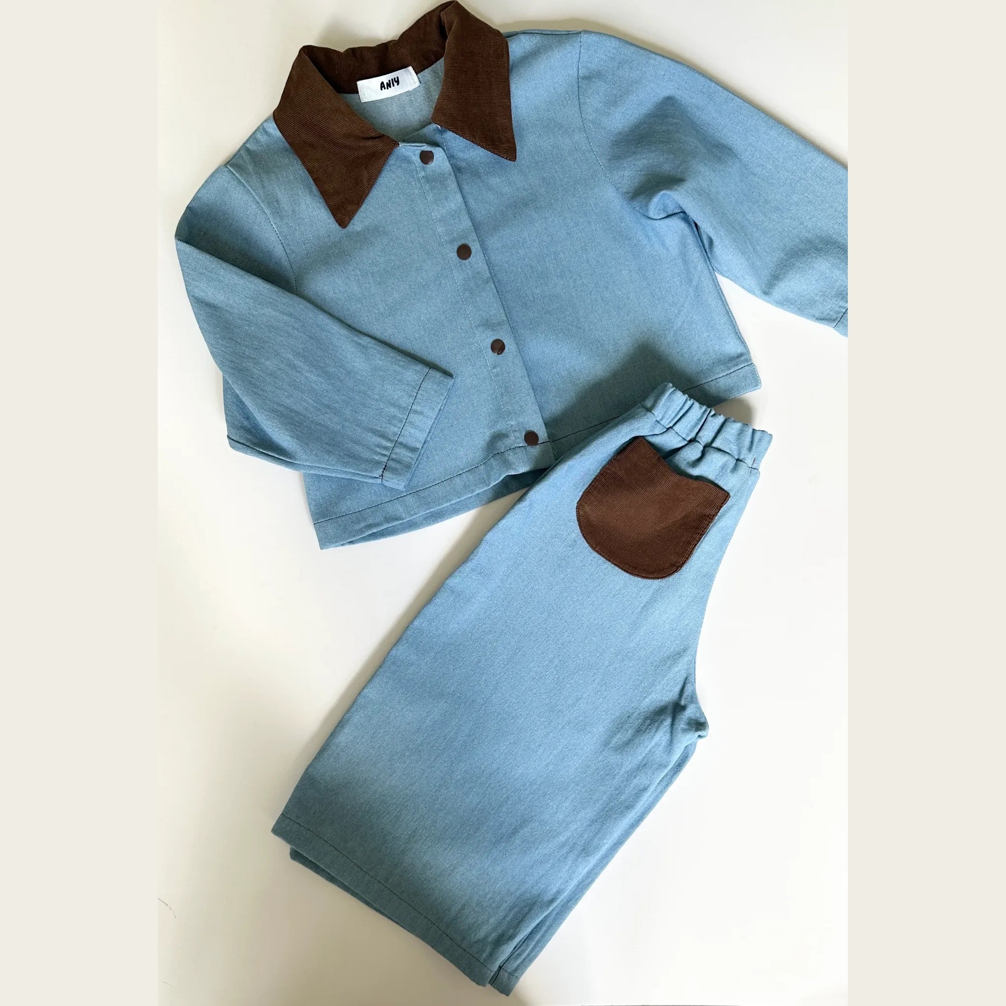 PRE-ORDER Denim Set - Blue / Brown | Tim & Gerry's Kids Boutique – Tim ...