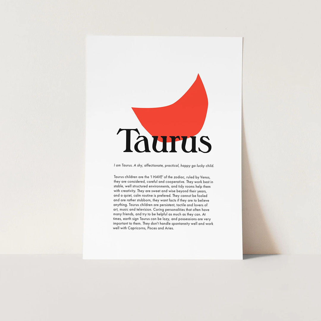 Childrens Zodiac Prints - Taurus