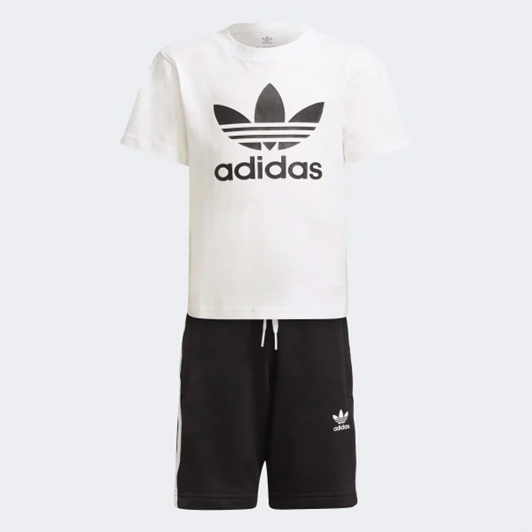 Kids Adicolor Shorts and Tee Set - White / Black