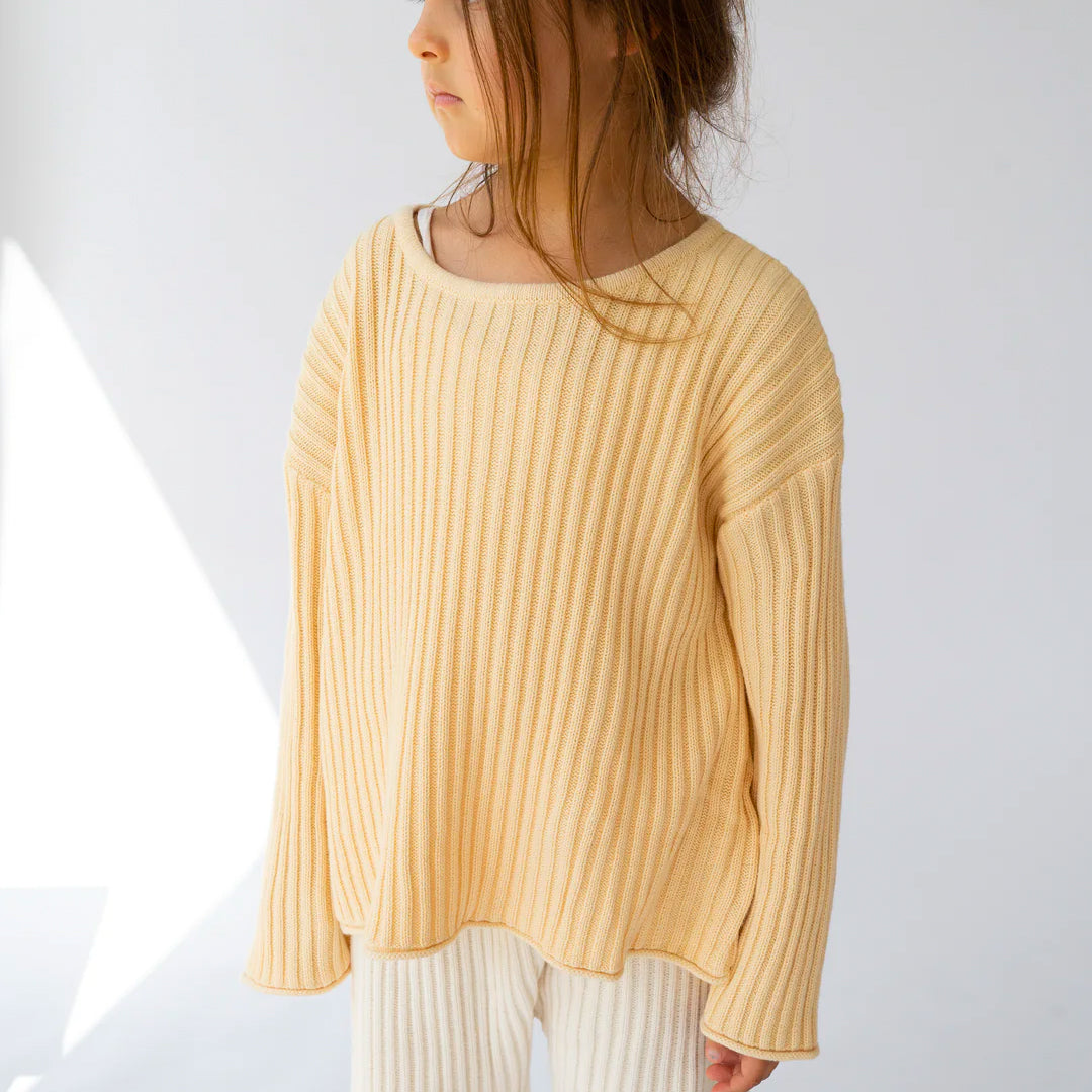 Essential Ribbed Knit Jumper - Butter