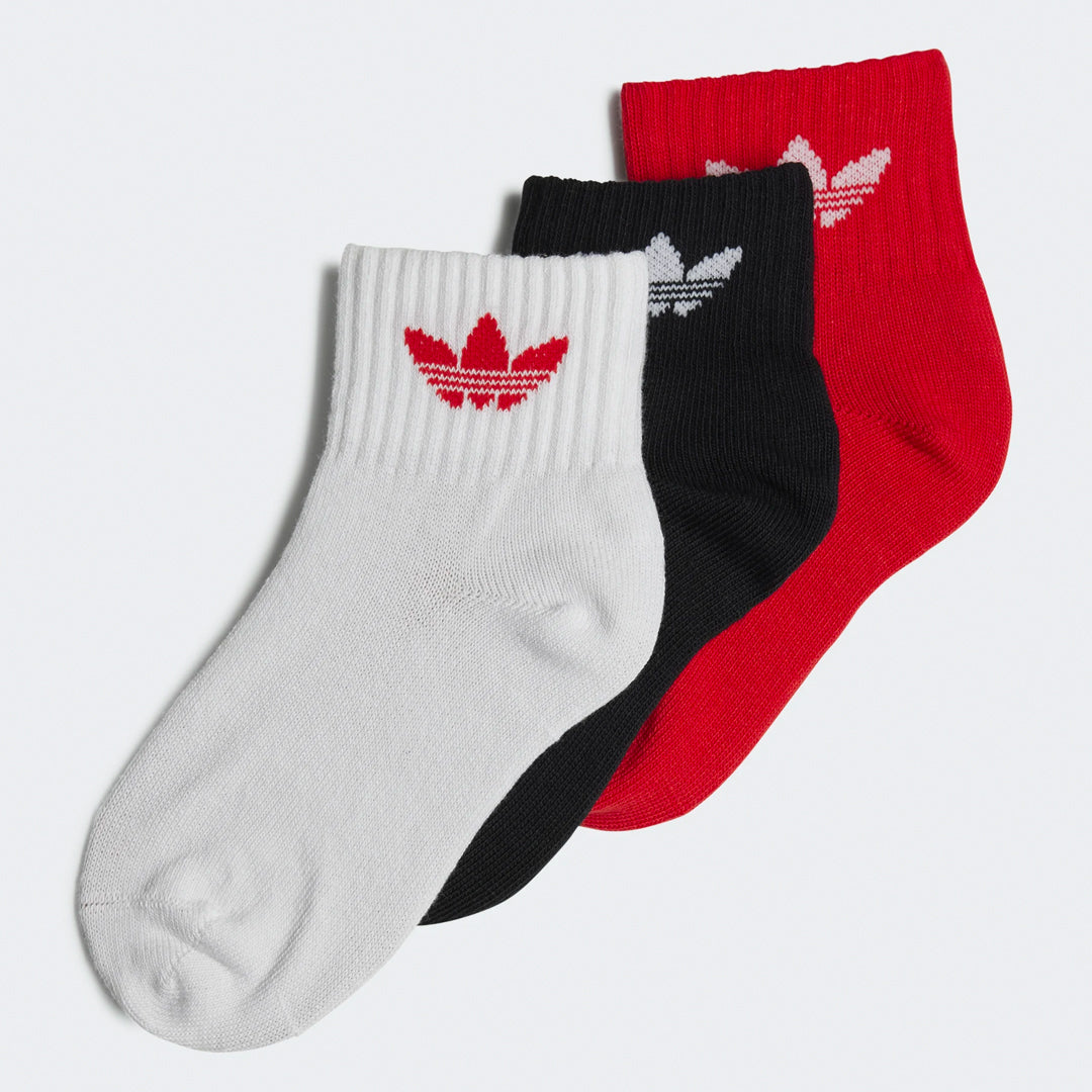 Mid Ankle Socks (3 Pairs) - White / Pantone / Black