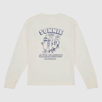 Sausage Sizzle Long Sleeve Tee - Off White