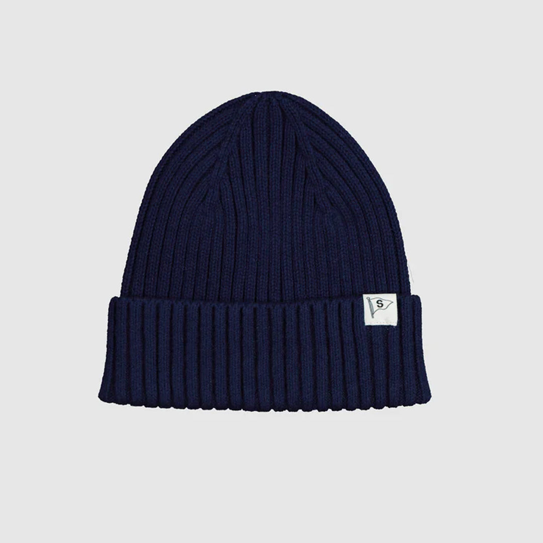 Cotton Knit Beanie - Navy