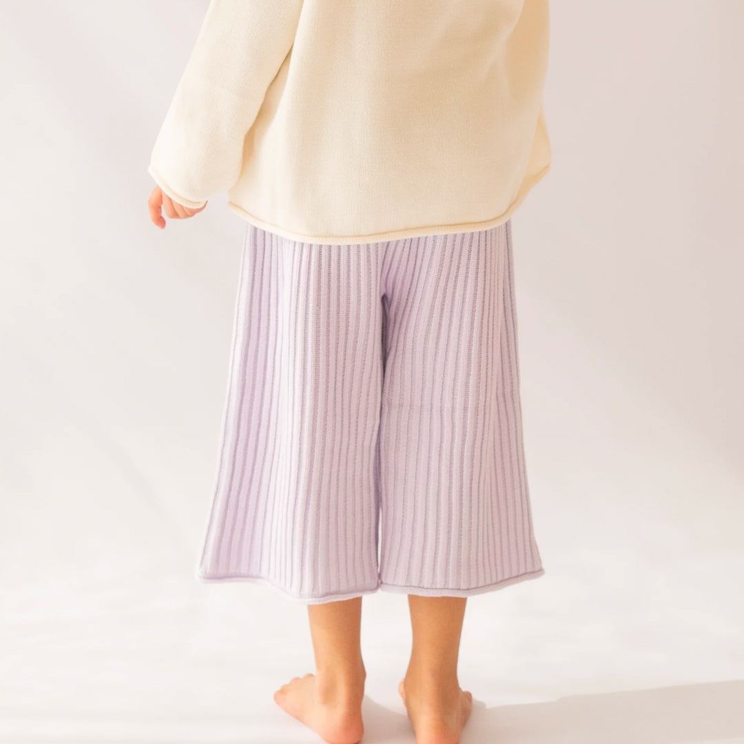Essential Ribbed 3/4 Knit Pants - Lilac